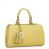 Nucelle Modna skórzana torebka do ręki Żółta