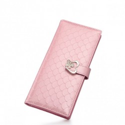 Długi portfel w łuskę Różowy